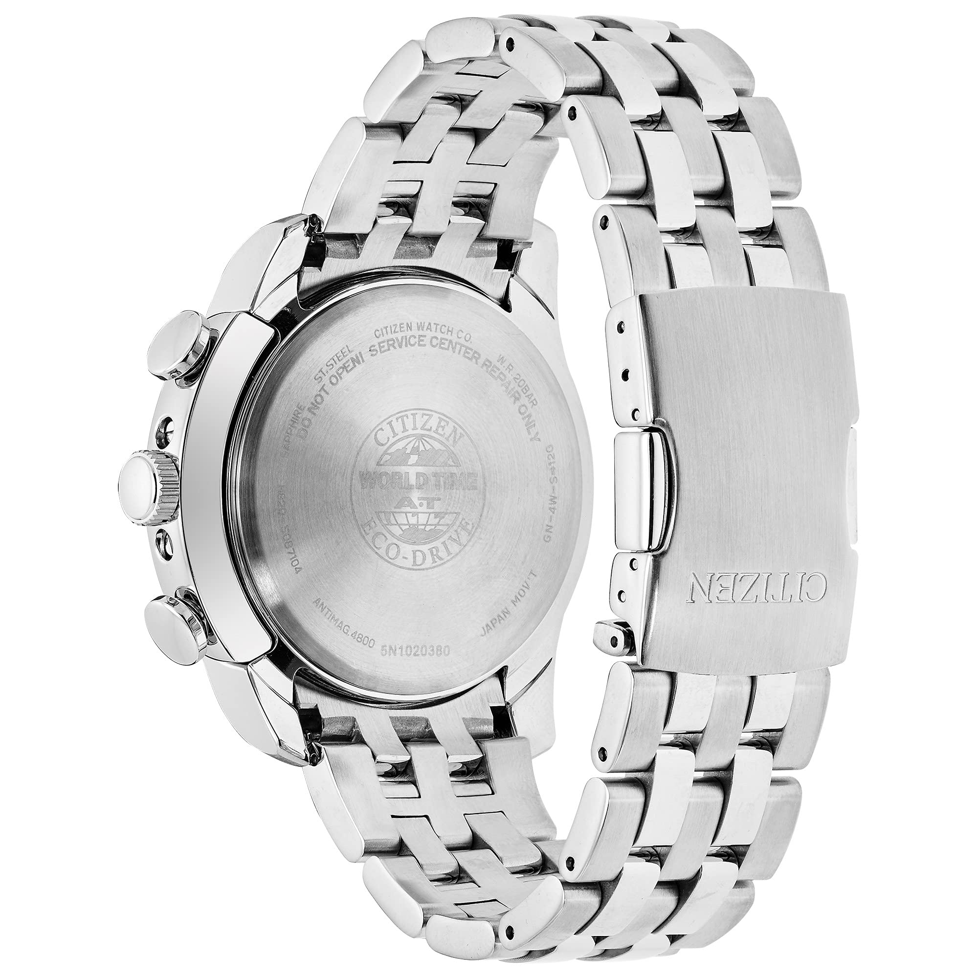 Citizen Eco-Drive World Time A-T Mens Watch, Stainless Steel, Technology, Silver-Tone (Model: AT9010-52E)