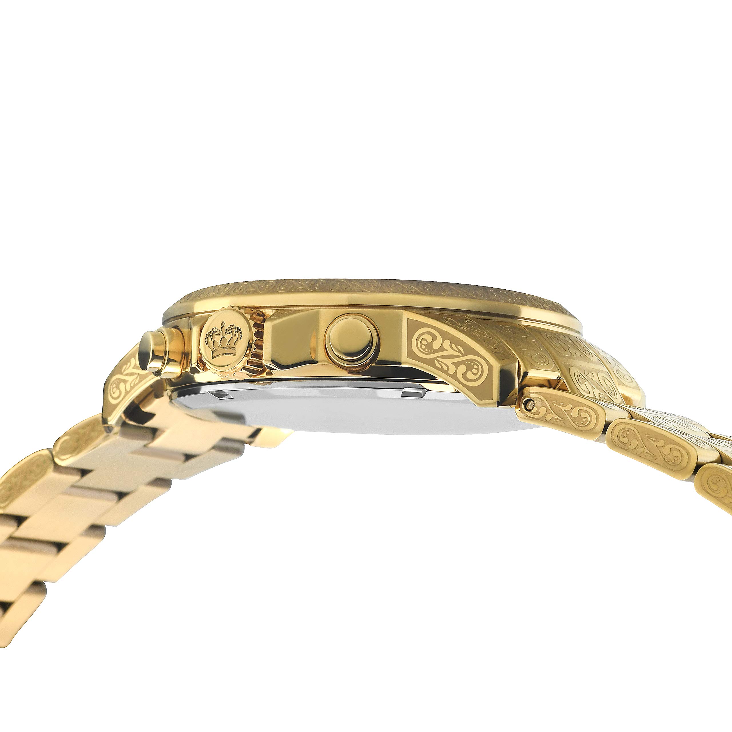 LOUIS XVI Herren-Armbanduhr Palais Royale Stahlband Gold Schwarz Karbon echte Diamanten Römische Zahlen Chronograph Analog Quarz Edelstahl 1018