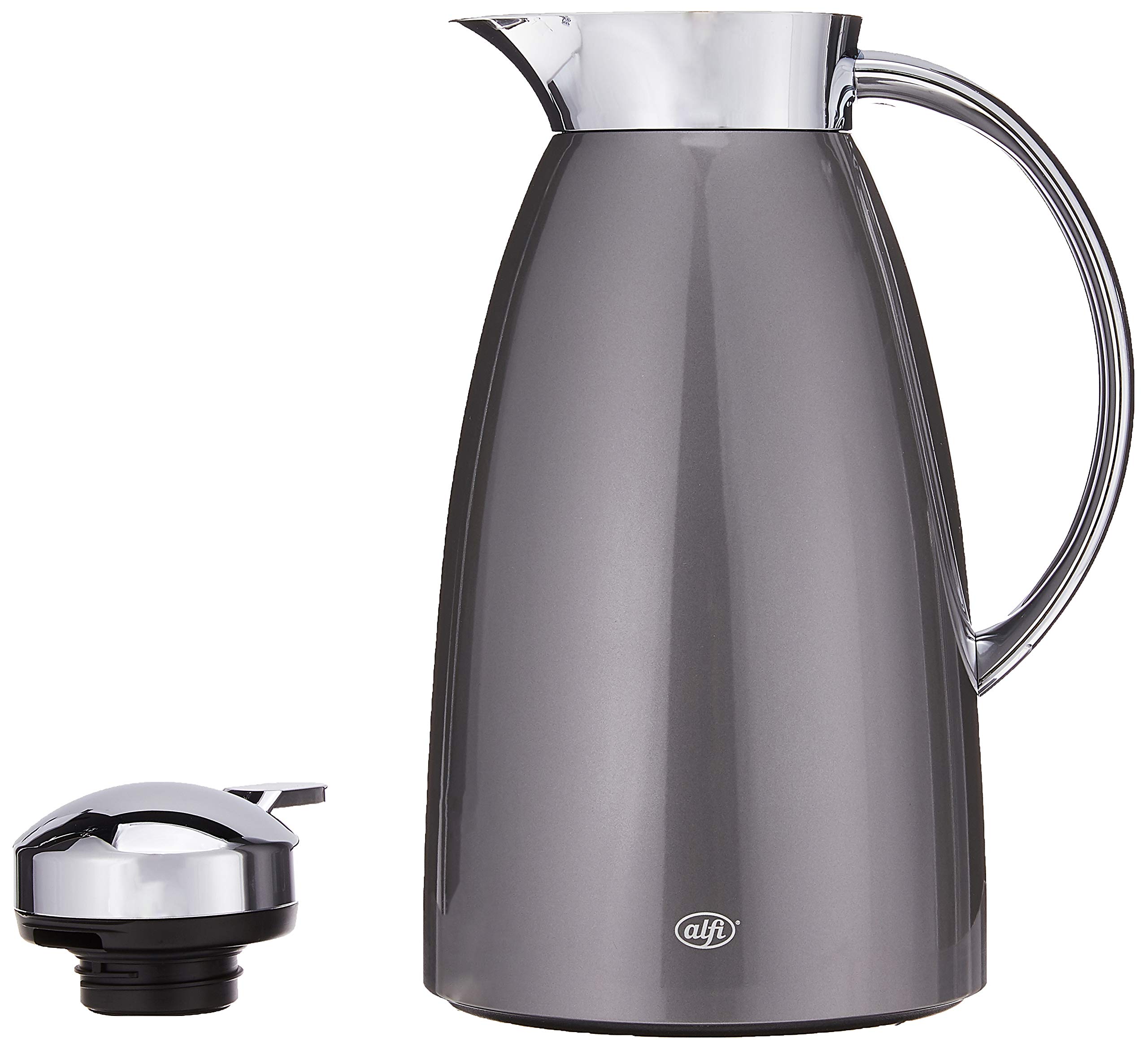 Alfi Gusto 1.0 L Glass Vacuum Lacquered Metal Thermal Dispenser Carafe, Space Grey, One Size (AG1900GY2)