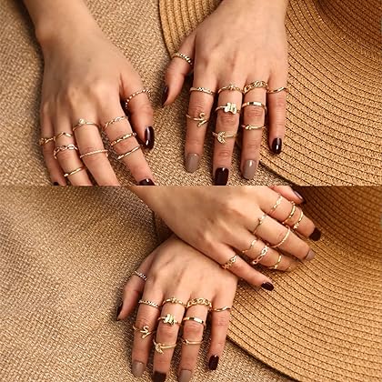 RINHOO FRIENDSHIP 10PCS Bohemian Retro Vintage Crystal Joint Knuckle Ring Sets Finger Rings