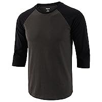 Mens Casual Classic Slim Fit 3/4 Raglan Sleeve Workout Running Baseball Active T Shirts