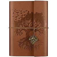 Leather Journals Notebooks with Blank Pages, Vintage Refillable Journal for Writing, Personal Travel Diary Art Sketchbook to Write in, Gifts for Women, Men, Teen Girls and Boys, 160 Pages A5 (Rose) (Light Brown, A5)