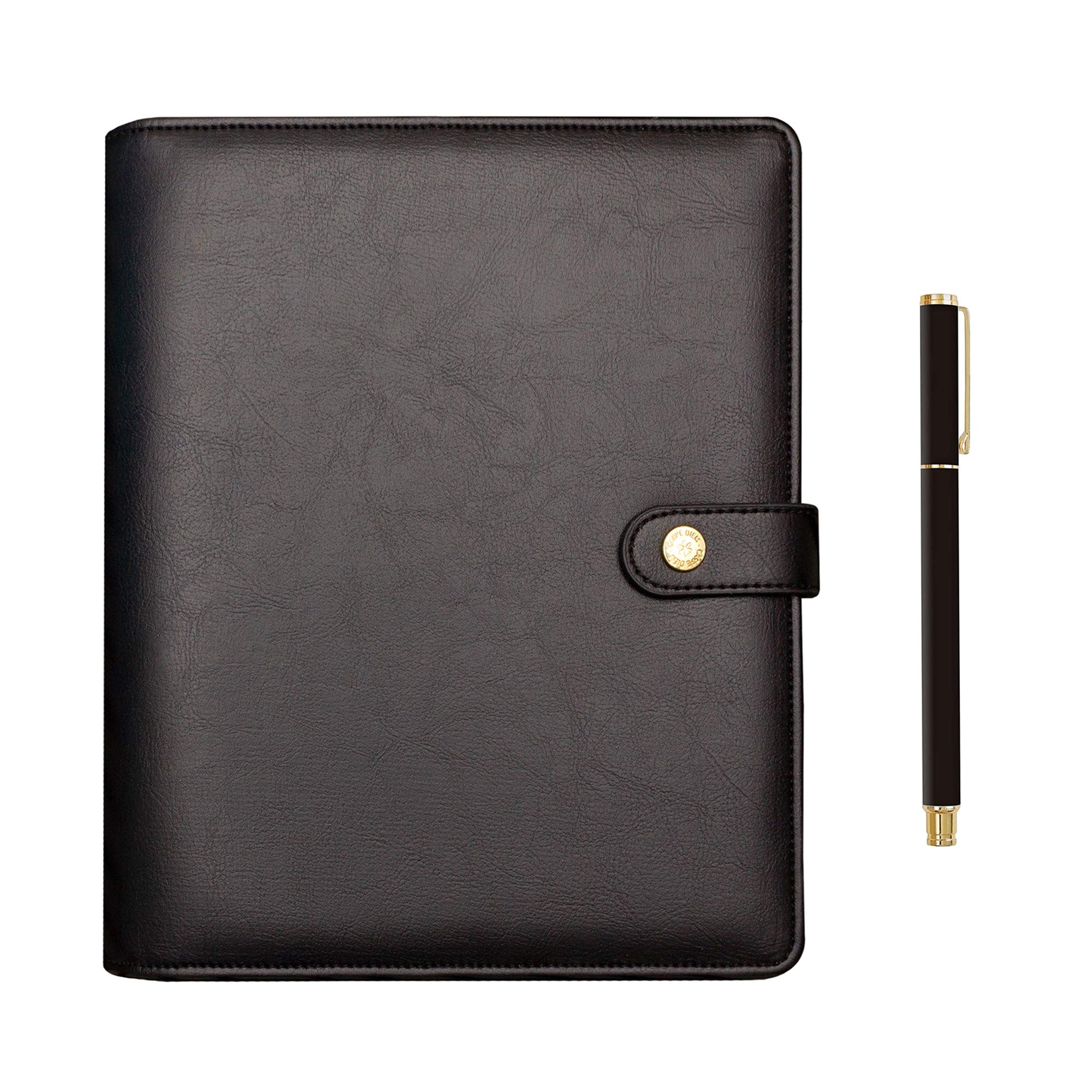 Pukka Pad, Carpe Diem Set of A5 Planner with Undated Inserts, 10 X 9.5 X 2 Inches and Matching Metal Gel Pen in a Giftbox, Black