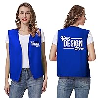 TopTie Custom Volunteer Vest No Buttons Unisex Work Vest Logo Imprint for Restaurant Supermarket Clerk Activity