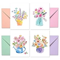 Blank Cards with Envelopes - 24 Floral Blank Note Cards with Envelopes – 4 Assorted Cards for All Occasions! Blank Notecards and Envelopes Stationary Set for Personalized Greeting Cards-4x5.5