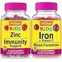 Zinc Kids 15mg + Iron + Vitamin C Kids, Gummies Bundle - Great Tasting, Vitamin Supplement, Gluten Free, GMO Free, Chewable Gummy