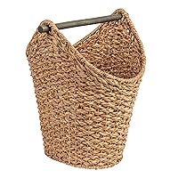 Bankuan Braided Oval Toilet Paper Basket with Wood Bar