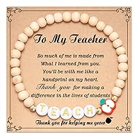 PPJew Teachers Gifts Teacher Stretch Apple Bracelet for Women/Men Teacher's Day Gifts from Student