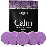Miracle Made® Lavender Aromatherapy Shower Steamers - 15 Tablets, Essential Oil Bombs for Relaxation, Nasal Congestion Relief and Daily Self-Care Shower Melts
