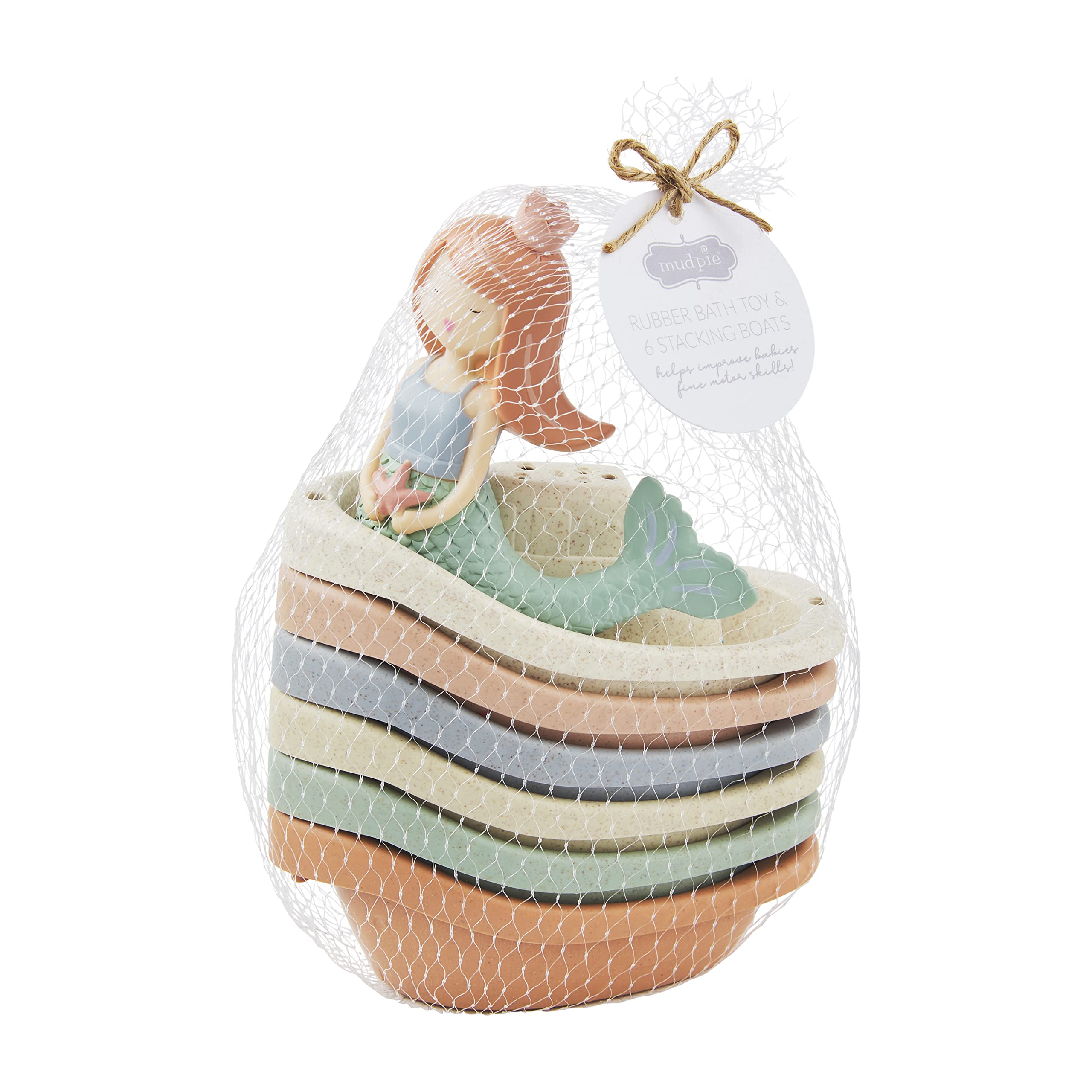 Mud Pie Children's Stacking Boat Set, Mermaid