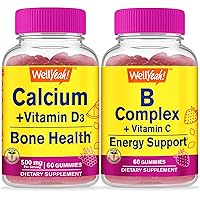 Calcium + Vitamin D3 + Vitamin B Complex, Gummies Bundle - Great Tasting, Vitamin Supplement, Gluten Free, GMO Free, Chewable Gummy