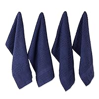 DII Basic Terry Collection Waffle Dishtowel Set, 15x26, Solid Blue, 4 Piece