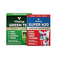 VitaCup Instant Super H2O Mixed Berry 16ct & Instant Green Tea 10ct