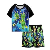 Boys Gnarpy Shirt and Shorts Sets Gnarpy Game Character 2pcs Sets for 2-14 Years Kids