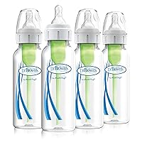 Dr. Brown’s Anti-Colic Options+ Baby Bottles, Narrow, 8oz, 4 Pack