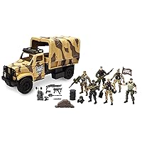 Troop Transporter | Includes 1 Transport Vehicle | 6 Hero Force Soldiers | Removable Canopy | Fun Toy for Kids!