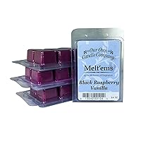 Our Own Candle Company Premium Wax Melt, Black Raspberry Vanilla, 6 Cubes, 2.4 oz (4 Pack)
