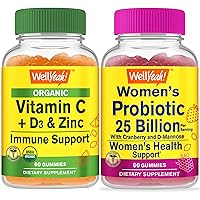 Organic Vitamin C + D3 + Zinc + Probiotics 25B+ Cranberry+ D-Mannose, Gummies Bundle - Great Tasting, Vitamin Supplement, Gluten Free, GMO Free, Chewable Gummy