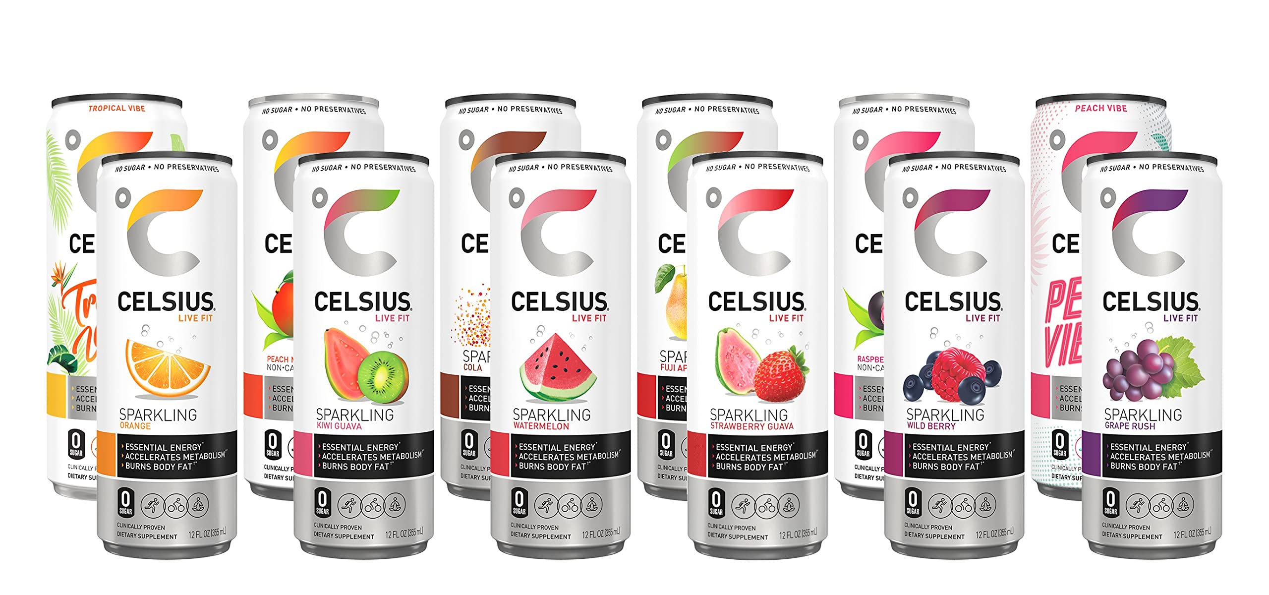 Buy Celsius Energy Drink All Flavor Variety Pack 12 fl oz, Slim