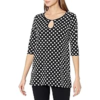 Star Vixen Women's Elbow Sleeve Keyhole Tunic with Piping