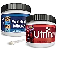 Urinary & Immune Health Bundle - Natural Bladder Support for Cats & Dogs, Gut Defense, UTI Protection. Probiotics, Prebiotics, Cranberry + D-Mannose. USA