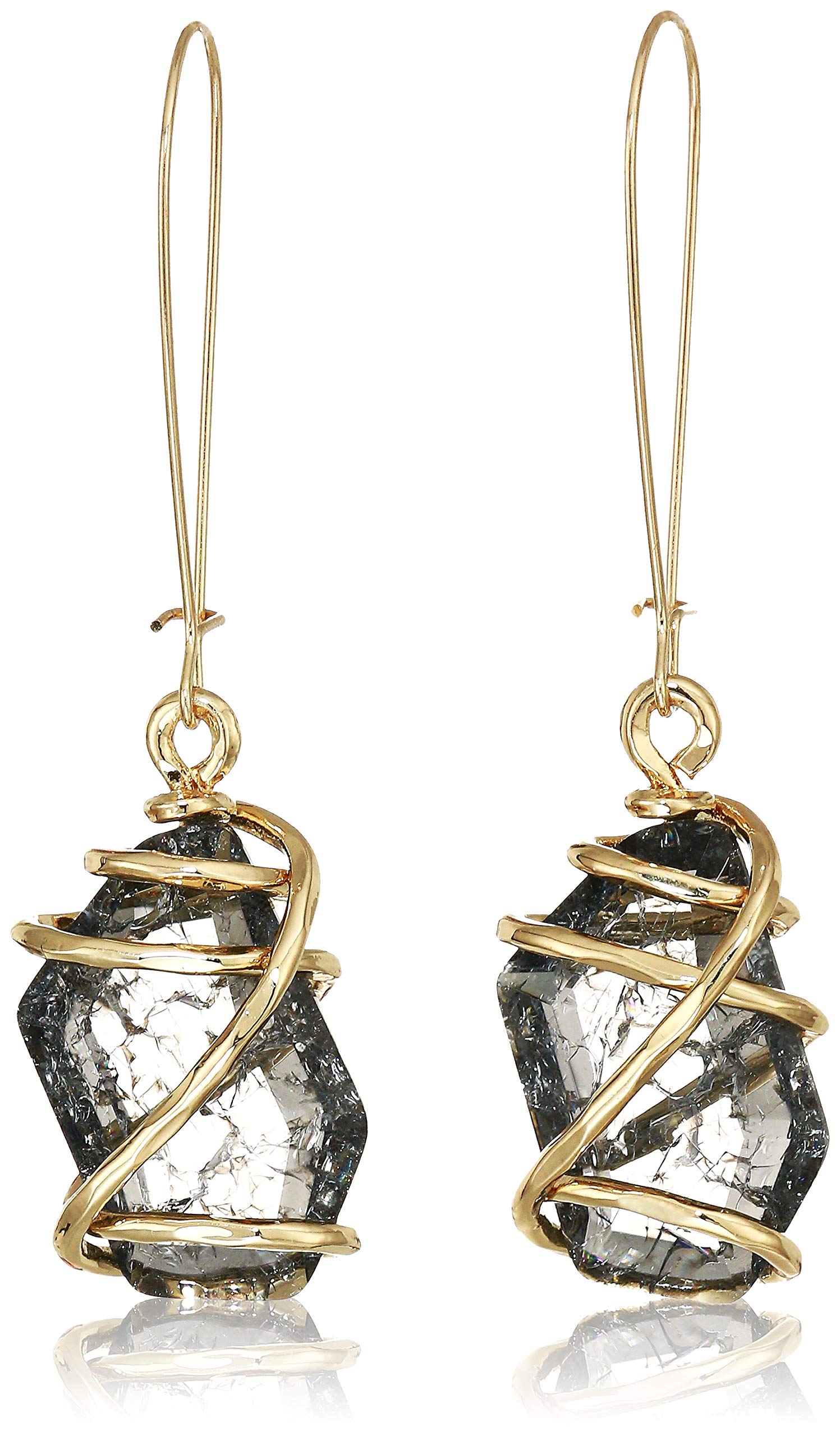 Robert Lee Morris Soho Caged Stone Dangle Earrings, Black, one size (RS04705-E04)