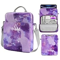 MoKo 9-11 Inch Tablet Sleeve Bag Handle Carrying Case with Shoulder Strap Fits New 11-inch iPad Pro M4/iPad Air M2, iPad 10th 10.9,iPad 9/8/7th 10.2, iPad Air 5/4th 10.9,Tab S8/S9 11,Purple Starry Sky