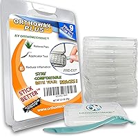 New Genuine Orthowax Plus - Now Precut with Aloe Vera and Vitamin E - Stick Better Than competitors - Orthodontic Wax for Braces Wearer (Pack of 9) - Unscented