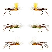12 Psycho Prince/Anato May/PMX/Parachute Hopper Dry Flies and Nymph Flies for Trout Fly Fishing Flies Lure Assortment