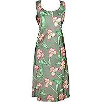 Paradise Found Womens Orchid Panel Short Tank Dress Olive XL