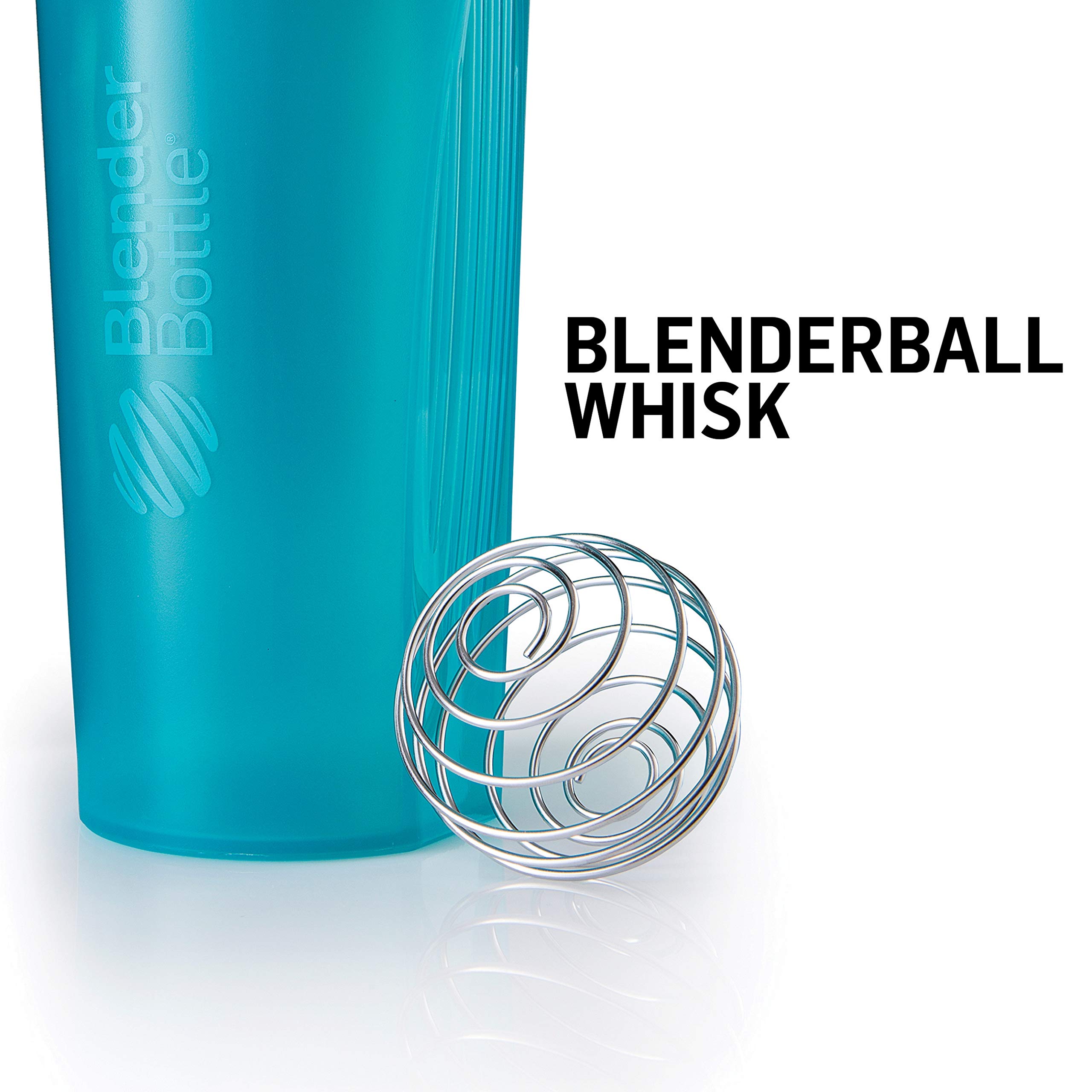 BlenderBottle Classic Shaker Bottle Perfect for Protein Shakes and Pre Workout, 28-Ounce, Clear/Black/White