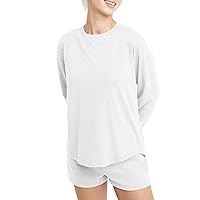 Hanes Originals Tri-Blend Long-Sleeve T-Shirt, Crewneck Tee for Women, Relaxed Fit