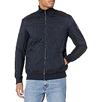 BOSS Men's Quilted Detail Zip Up Jersey Jacket
