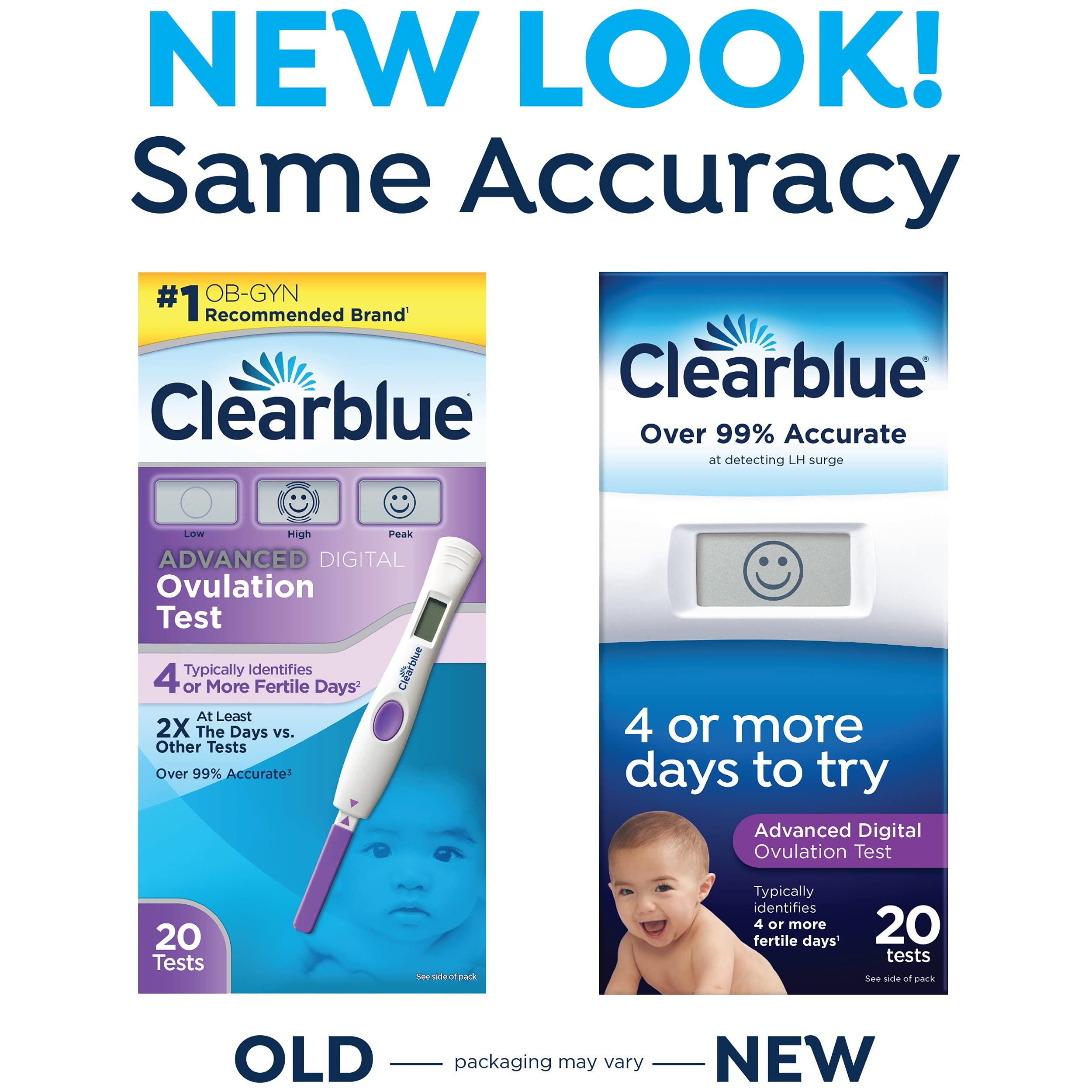 Clearblue Advanced Digital Ovulation Test, Predictor Kit, featuring Advanced Ovulation Tests with digital results, 20 ovulation tests