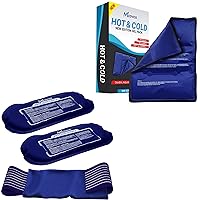 Small & Large Bundle Reusable Hot & Cold Ice Packs for Injuries and Back Pain, Neck Pain, Shoulder Pain, Arms and Legs, and Knee Pain Relief. Warm Compress and Cold Compress Pad