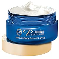 Premier Dead Sea Aromatic Body Butter- Milk and Honey, anti aging skin care, moisturizer, hydrating shea butter, firming, age spots, neck & Décolleté, lightweight & silky, 5.95Fl.oz