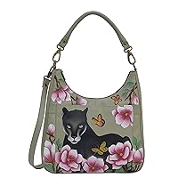Anna by Anuschka Women's Genuine Leather Large Classic Hobo, Hand Painted Exterior