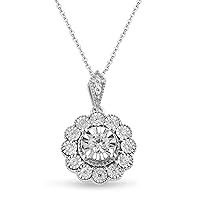 NATALIA DRAKE 925 Sterling Silver 1/3 Cttw Diamond Miracle Flower in Earrings Ring or Necklace for Women in 925 Sterling Silver Color I-J/Clarity I3