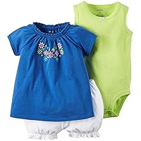 Carter's baby-girls Girl Diaper Cover Set Blue Multi Embroidery