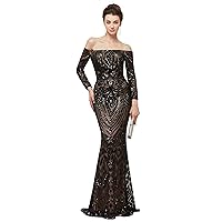Prom Dress Jewel Sleeveless Mermaid Sequin Evening Dress