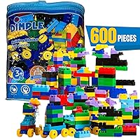 Dimple Large Building Blocks for Toddlers/Kids (600 Piece) Stackable, Multi-Colored, Interlocking Toys Safe, Non-Toxic Plastic Bright Colors, Waterproof Boys, Girls Age 3 for Kids