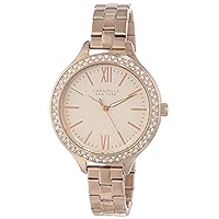 Caravelle New York Women's 44L125 Swarvoski Crystal Rose Gold Tone Watch