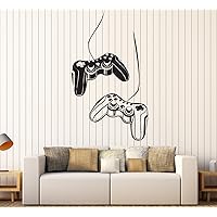 Joystick Wall Decal Gamer Video Game Play Room Kids Vinyl Stickers Art (ig2532) XL 45 in X 70 in Pink