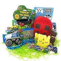 Jumbo Egg Candy Prefilled Easter Basket - Premade Care Package Gift Bucket Stuffed with Fun Stuffers and Fillers for Children Boys Girls Tweens Teens (Gamer)