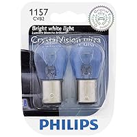 Philips 1157CVB2 1157 CrystalVision Ultra Miniature Bulb, 2 Pack