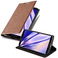 Book Case Compatible with Lenovo Google Nexus 6 / 6X in Cappuccino Brown - with Magnetic Closure, Stand Function and Card Slot - Wallet Etui Cover Pouch PU Leather Flip