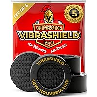 Anti Vibration Pads for Washing Machine with HexaGrip - Stops Washer Dryer Moving, Walking - Prevents Noise, Vibration Transfer - Rubber Antivibration Stabilizer Support Feet Mat - VIBRASHIELD 4 Pack