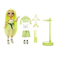 Rainbow High Karma Nichols – Neon Green Fashion Doll with 2 Doll Outfits to Mix & Match and Doll Accessories, Great Gift for Kids 6-12 Years Old