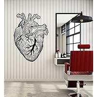 Large Vinyl Wall Decal Anatomical Heart Beat Hospital Clinic Decor Stickers Mural (g6006) Black