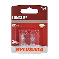 SYLVANIA - 194 Long Life Miniature - Bulb, Ideal for Interior Lighting – Trunk, Cargo and License Plate (Contains 2 Bulbs)